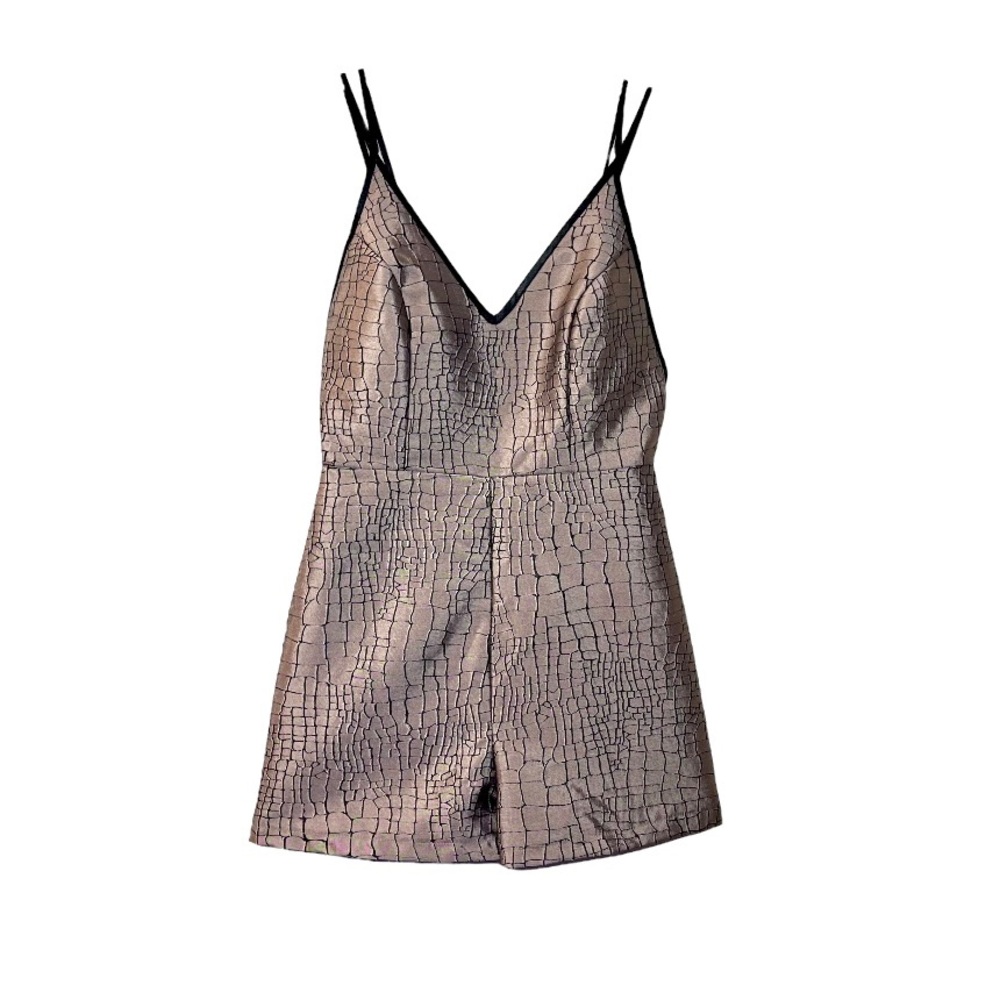 W By Wenjie Croc Print Evening Romper